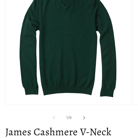 Onward Reserve Men's V-Neck Cashmere Sweater - Deep Hunter Green